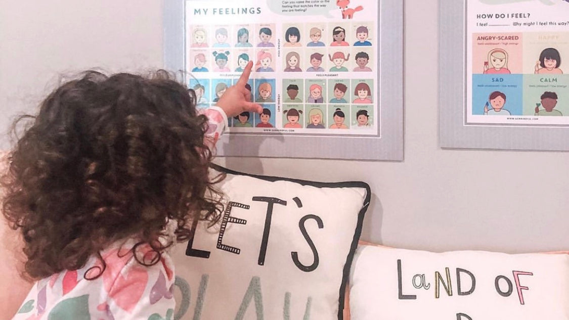 Toddler using Calming Corner