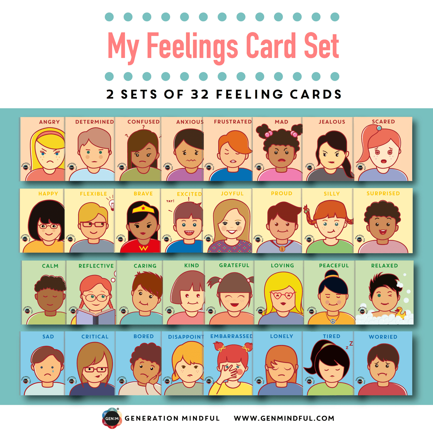 My Feelings Card Set (REWARD ADD-ON) - 2 sets of 32 feeling cards