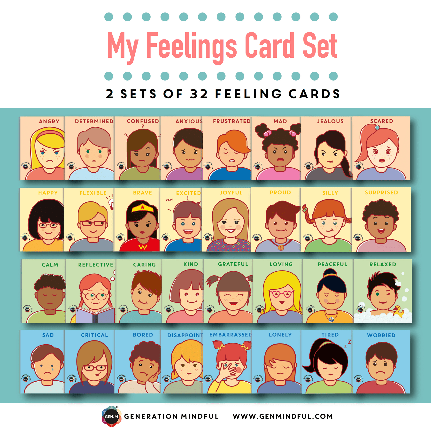 My Feelings Card Set (REWARD ADD-ON) - 2 sets of 32 feeling cards
