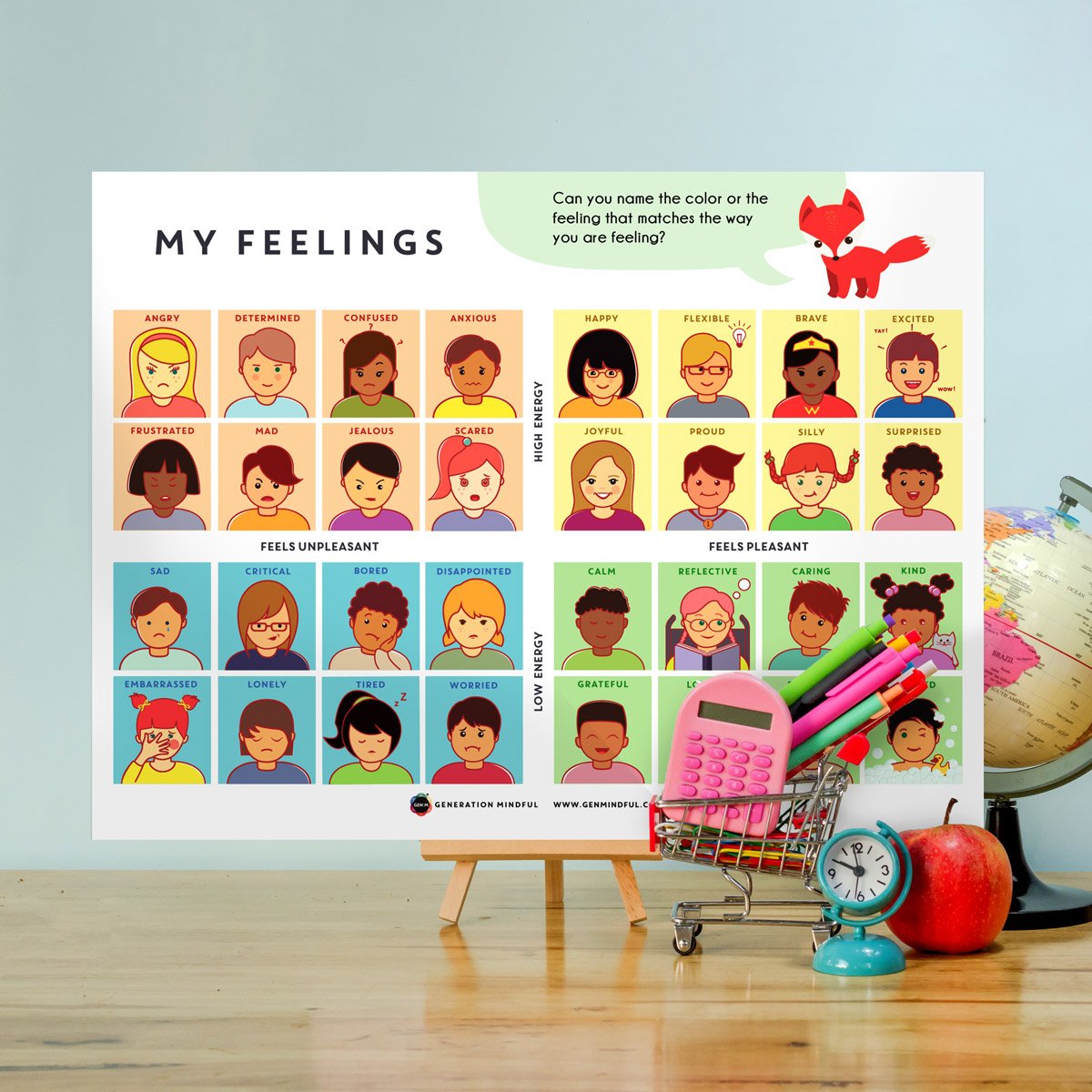 My Feelings Faces Poster (In ToolKit) - PeaceMakers Generation Mindful - Generation Mindful, PLAYFUL - teach emotions parenting child therapy tool