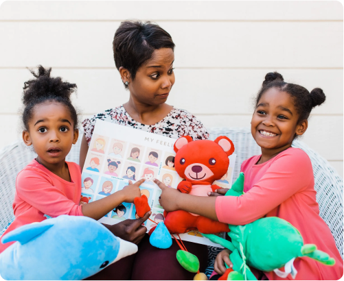 Caregiver and child practicing Time-In