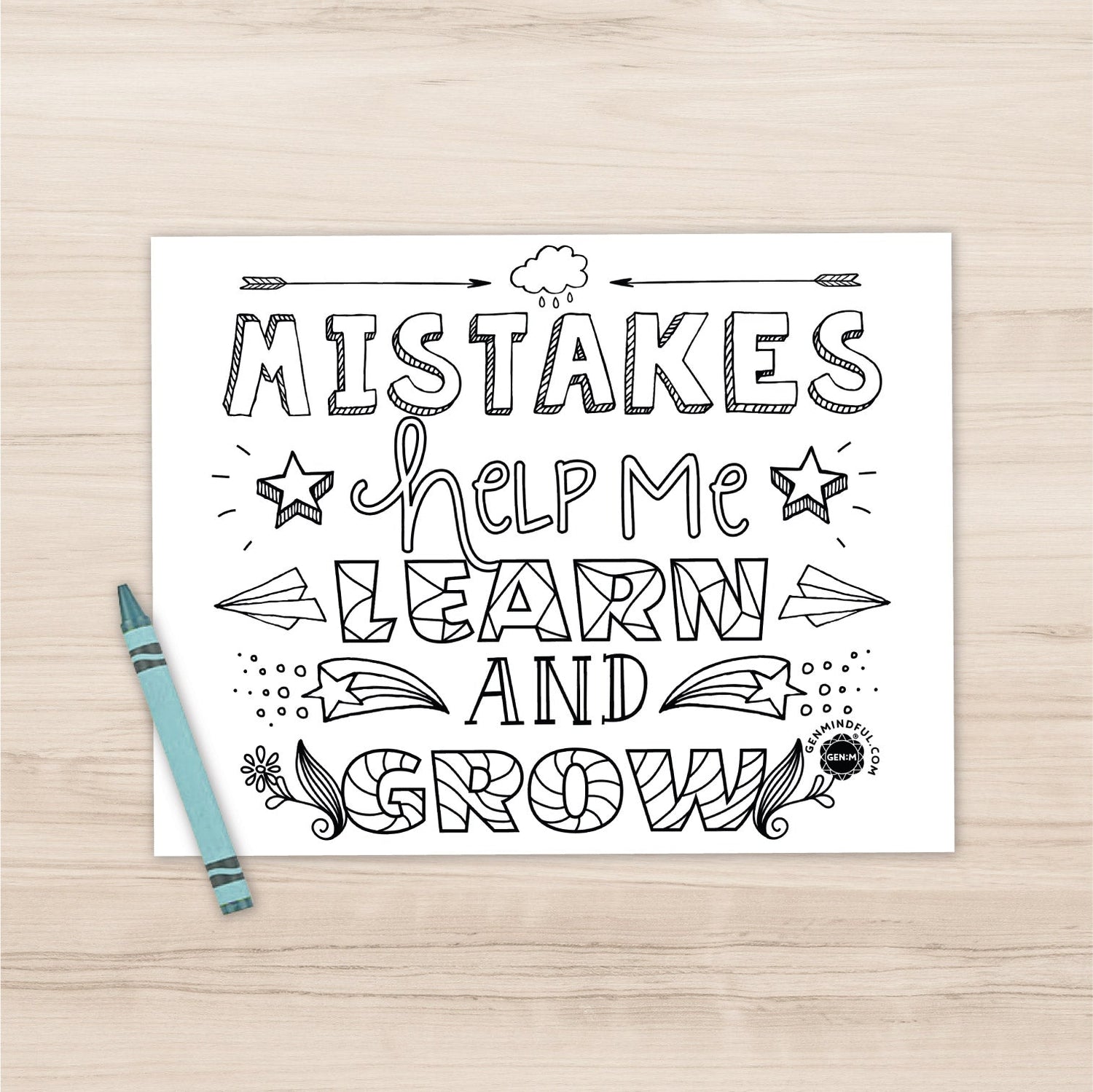 Mistakes Help Me Coloring Sheet